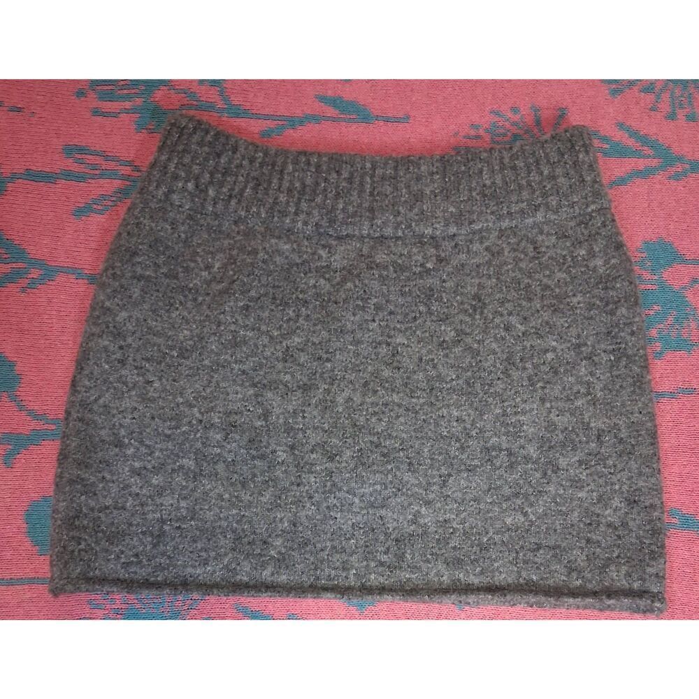 Pinkyotto new York womens small mini skirt gray knit wool blend soft stretch